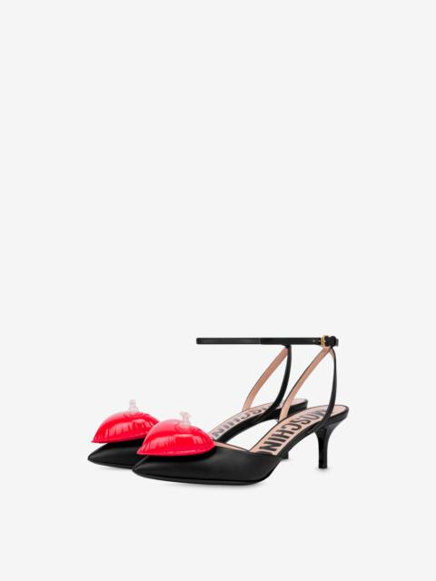 Moschino INFLATABLE HEART CALFSKIN SLINGBACKS