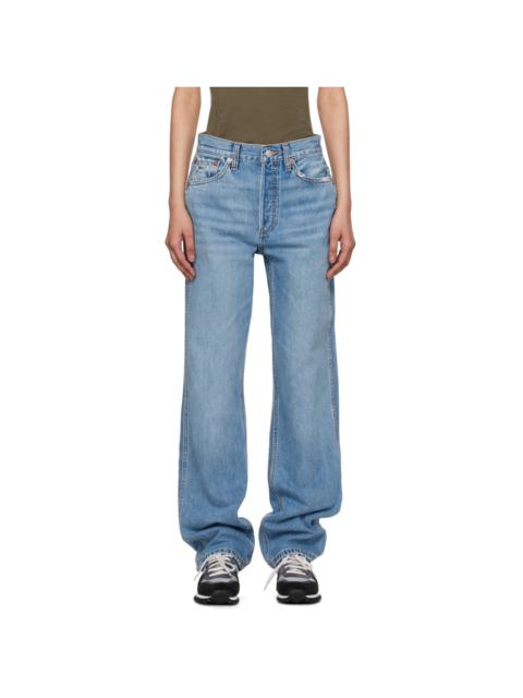 RE/DONE Blue 90s High Rise Loose Jeans