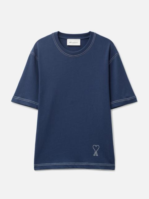 AMI Paris COTTON TOPSTITCHING AMI DE COEUR T-SHIRT