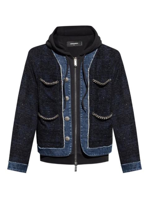 DSQUARED2 chain-trimmed tweed jacket