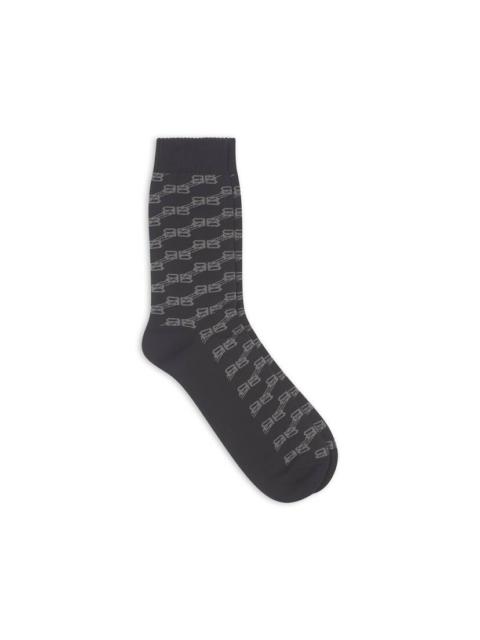 BALENCIAGA Men's Bb Monogram Socks in Black