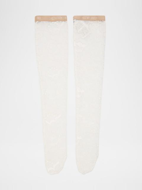 Valentino Rebrode Lace Knee-High Socks