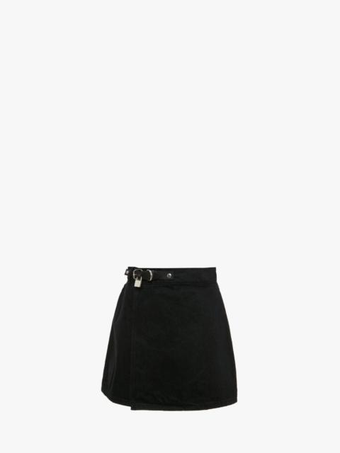 JW Anderson PADLOCK STRAP MINI DENIM SKIRT