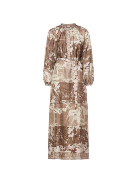 Pierre-Louis Mascia Aloe gathered-detail midi shirt dress