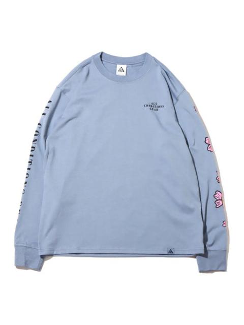 Nike Nike ACG SS22 Flowers Alphabet Printing Casual Long Sleeves Blue DQ4959-493