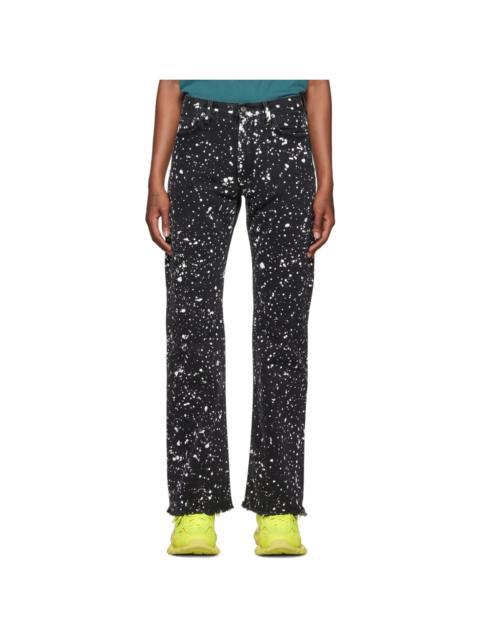 Off-White Black Paint Slim Jeans