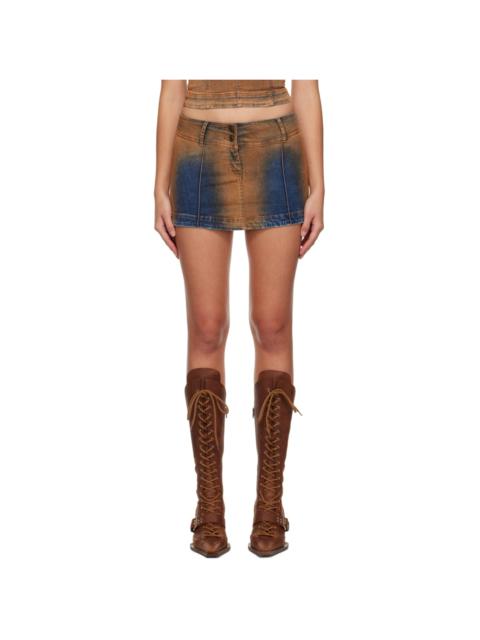KNWLS Brown Harley Denim Miniskirt