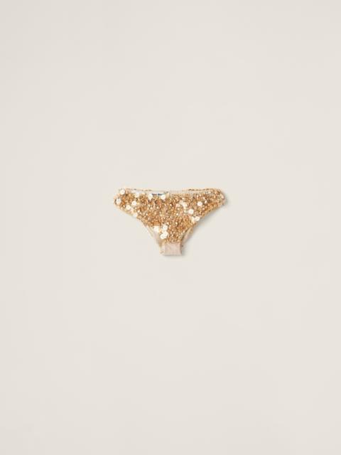 Miu Miu Embroidered silk and wool panties