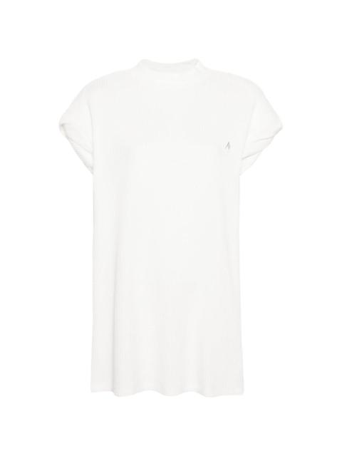 THE ATTICO shoulder-padded waflle-effect T-shirt