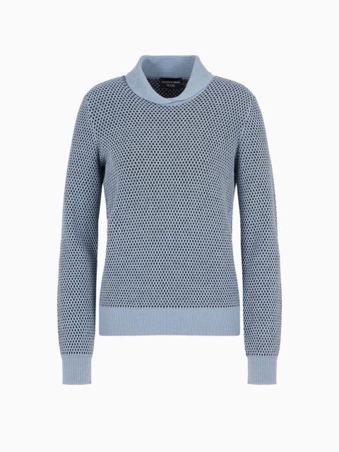 EMPORIO ARMANI Icon two-tone jumper with a jacquard op-art motif