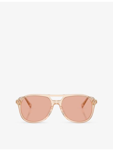 Brunello Cucinelli BC4025S Pilot-Frame Acetate Sunglasses