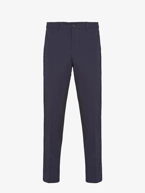 Slim-fit straight-leg woven trousers