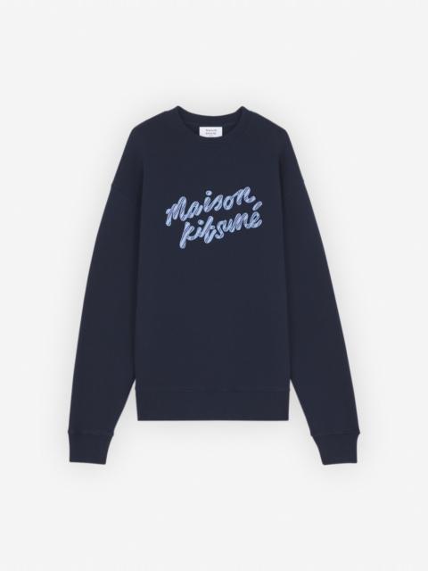 Maison Kitsuné MAISON KITSUNE HANDWRITING STRIPED COMFORT SWEATSHIRT