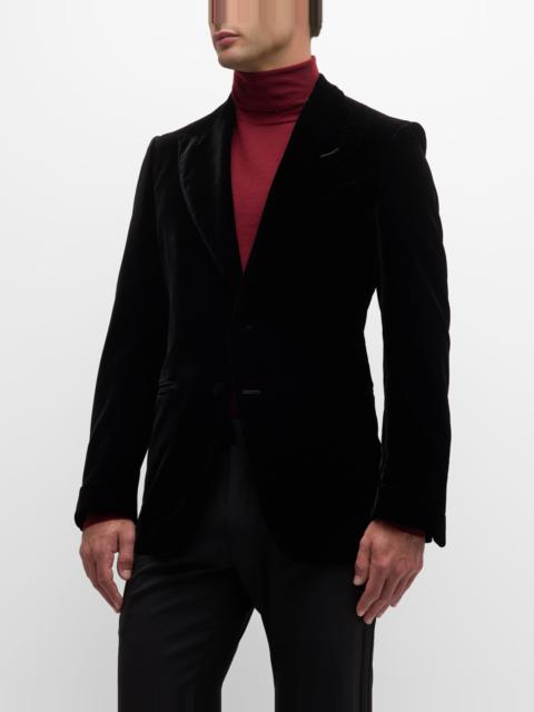 Men's Wool-Silk Velvet Cocktail Jacket