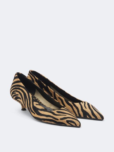 Aeyde Cari tiger-print calf hair pumps