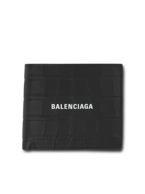 BALENCIAGA Cash Square Folded Coin Wallet in Black/White