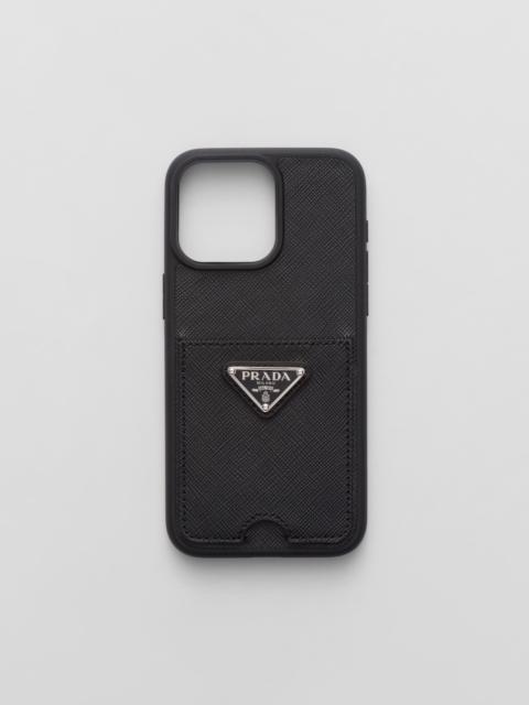 Prada Saffiano leather cover for iPhone 15 Pro Max