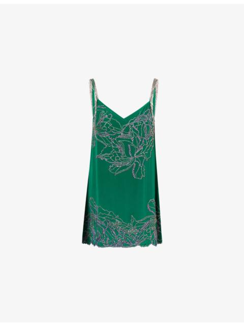 Dries Van Noten Centa Embellished Silk Top