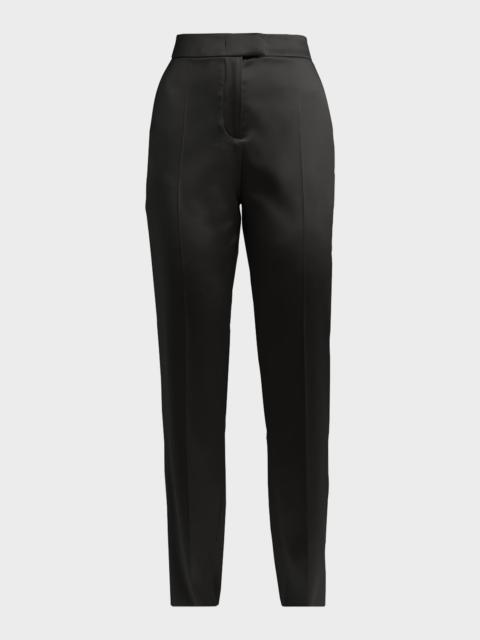 Valentino High-Rise Satin Straight-Leg Trousers