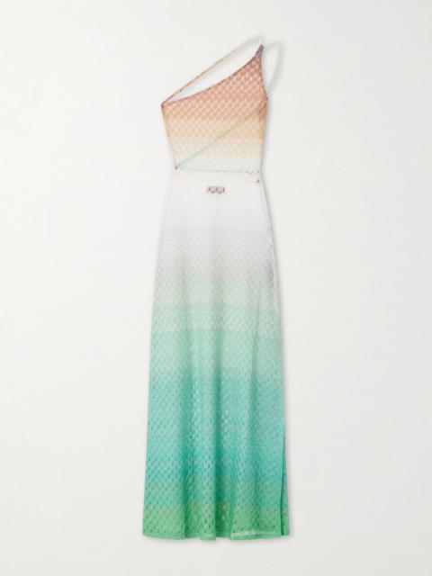 Missoni One-shoulder Metallic Crochet-knit Coverup