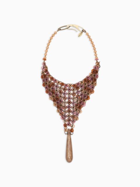 GIORGIO ARMANI CHOKER NECKLACE WITH BRAIDING AND PENDANT