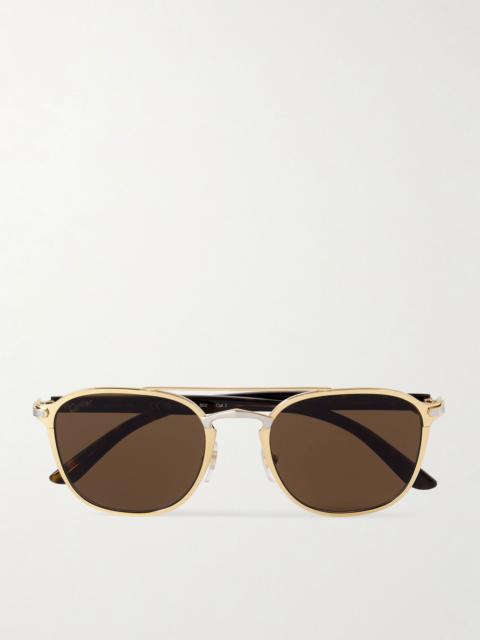Cartier Double-Bridge Aviator-Style Gold- and Silver-Tone and Tortoiseshell Acetate Sunglasses Multi