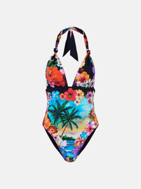 Dolce & Gabbana Floral halterneck swimsuit