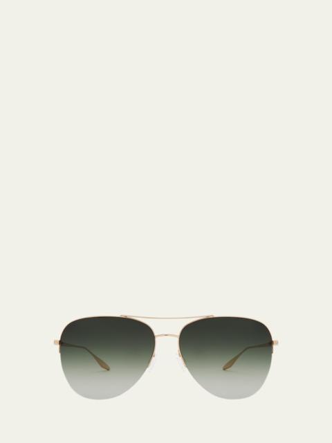 BARTON PERREIRA Chevalier Green Titanium Aviator Sunglasses