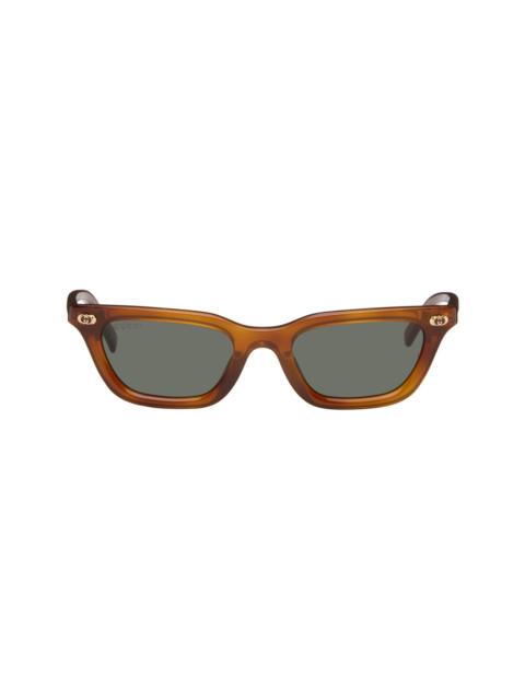 GUCCI Brown Cat Eye Frame Sunglasses