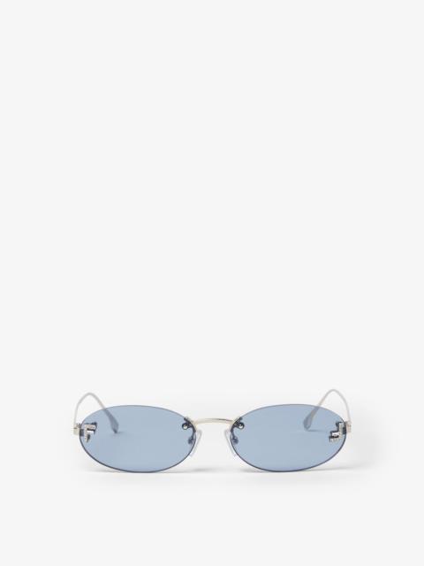 FENDI Fendi First Crystal Palladium-colored sunglasses with gray lenses