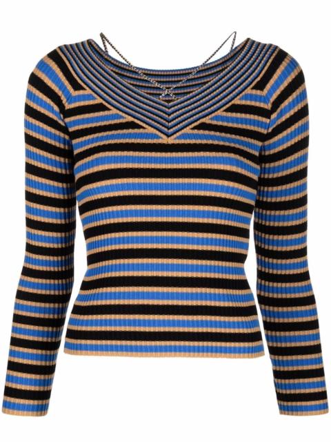 Andersson Bell striped rib-knit jumper