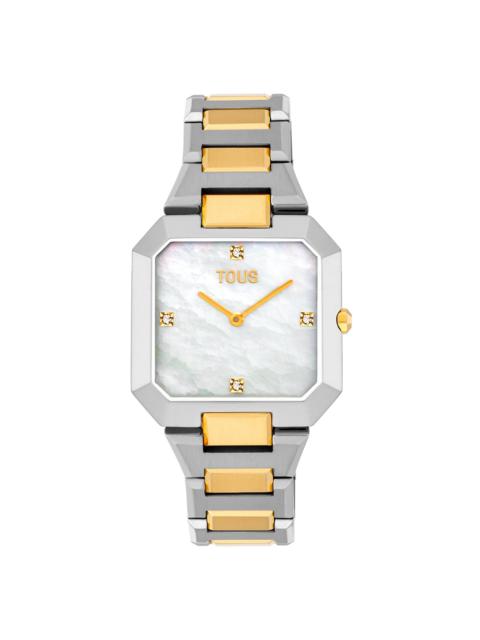 TOUS Analog watch with steel and gold-colored steel bracelet and mother-of-pearl face Karat
