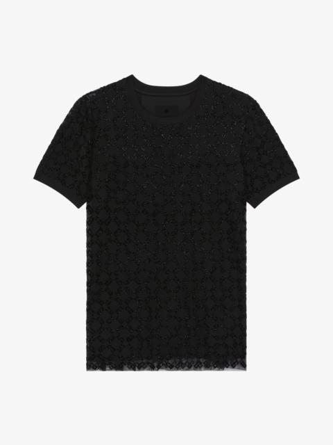 Givenchy DOUBLE-LAYERED SLIM T-SHIRT IN COTTON AND TULLE