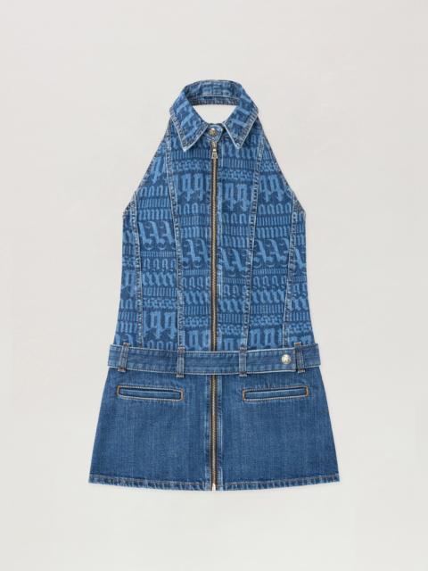 Palm Angels All-over Logo Denim Dress