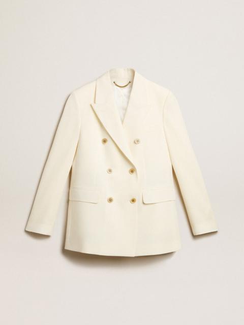 Golden Goose Women’s aged white double-breasted blazer
