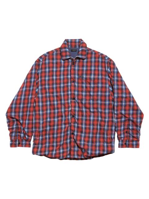 BALENCIAGA Men's Lined Shirt - Red Blue