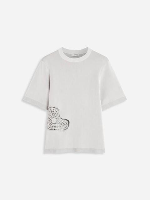 Lanvin ROUNDD NECK TEE IN VISCOSE AND MERINO