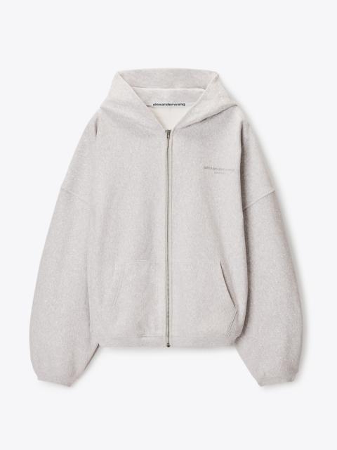 Alexander Wang Crystal embellished oversized zip-up hoodie