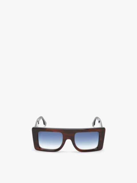 Victoria Beckham Oversized Frame Sunglasses In Brown Horn