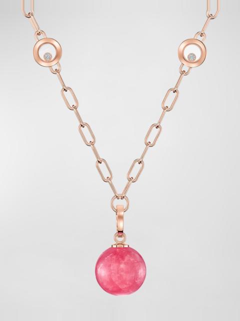 Chopard Happy Diamonds Planet 18K Rose Gold Rhodochrosite Necklace
