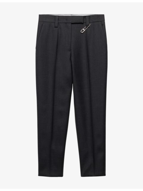 Prada Straight-Leg Pin Wool Trousers