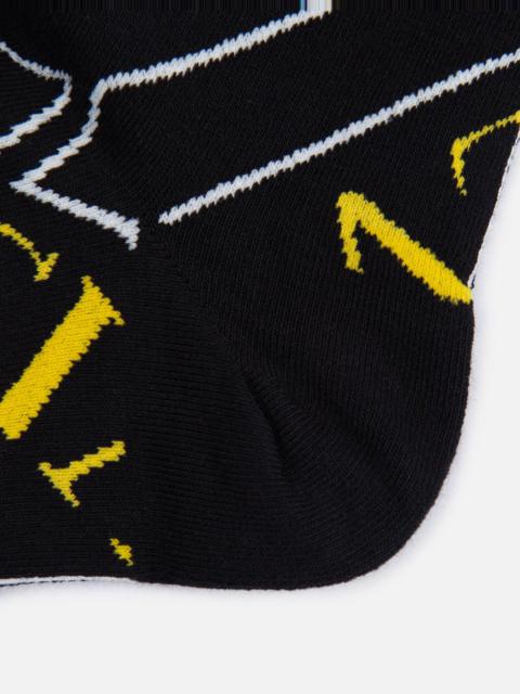 EVISU ALLOVER LOGO JACQUARD LONG SOCKS