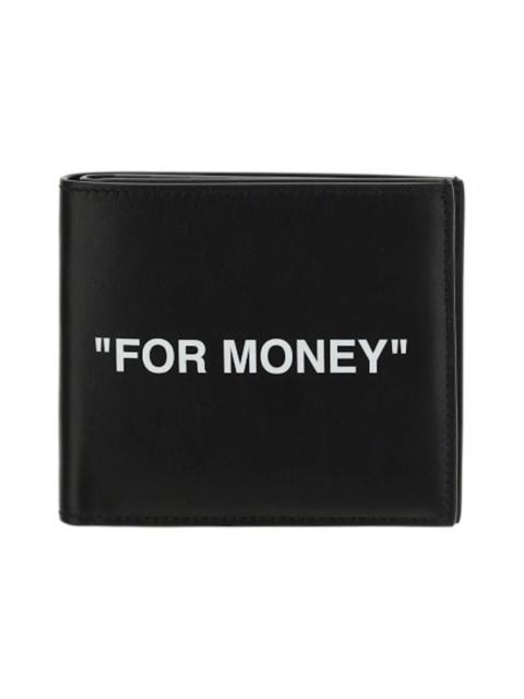 Off-White OFF-WHITE "FOR MONEY" Printed Bi-Fold Wallet (8 Card Slots) Black