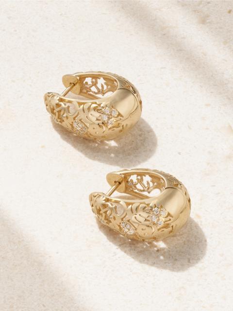 SYDNEY EVAN Icon Wallpaper 14-karat Gold Diamond Hoop Earrings