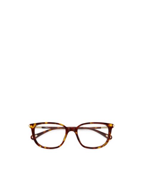 Chloé tortoiseshell-effect rectangle-frame glasses