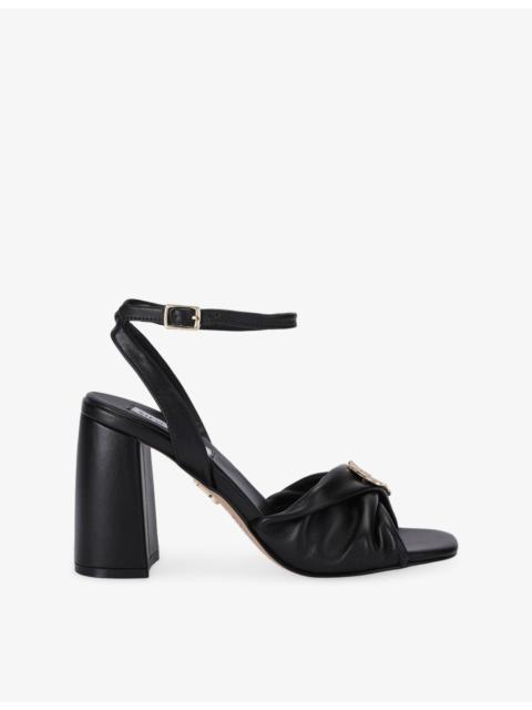 STEVE MADDEN Montage Faux-Leather Heeled Sandals