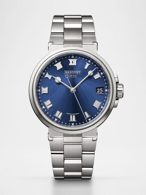 Breguet 40mm Titanium Marine Automatic Blue Dial Watch with Bracelet Strap