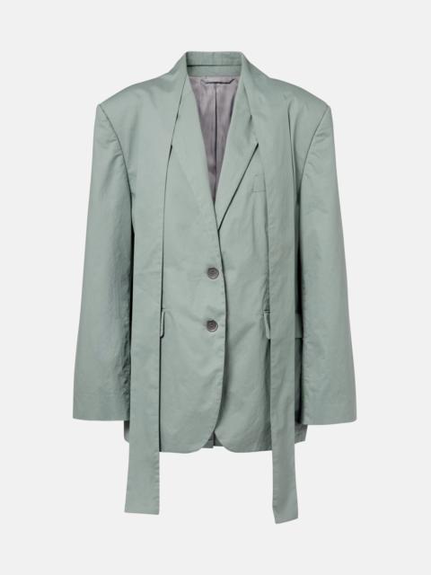 Acne Studios Scarf-detail oversized cotton twill blazer