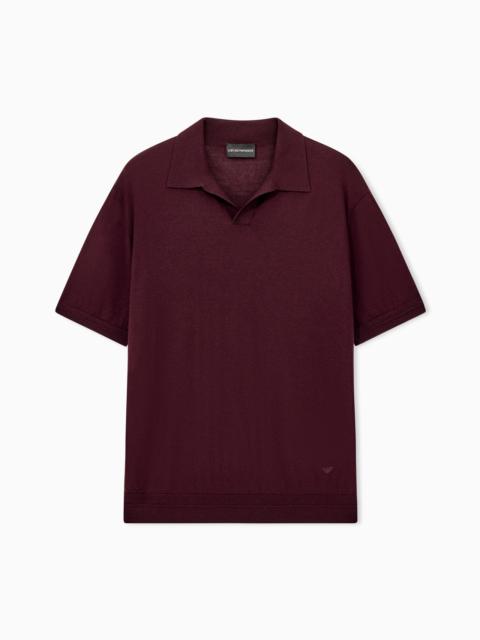 EMPORIO ARMANI VIRGIN WOOL AND SILK POLO NECK SWEATER