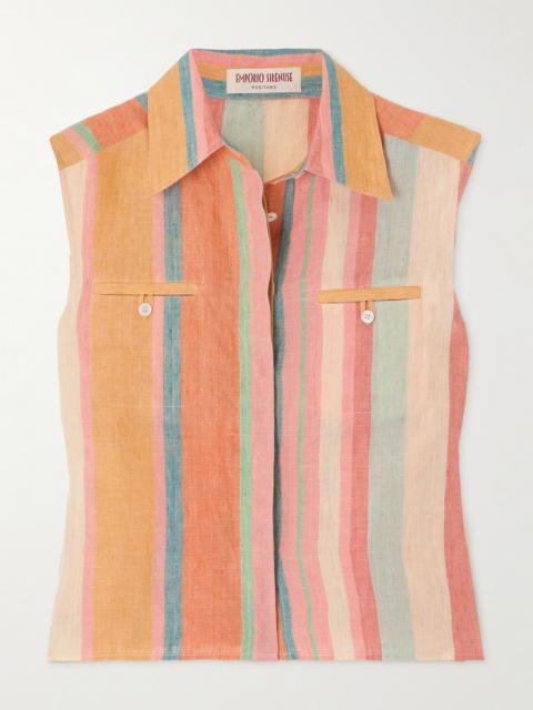EMPORIO SIRENUSE Ylenia Striped Linen Shirt